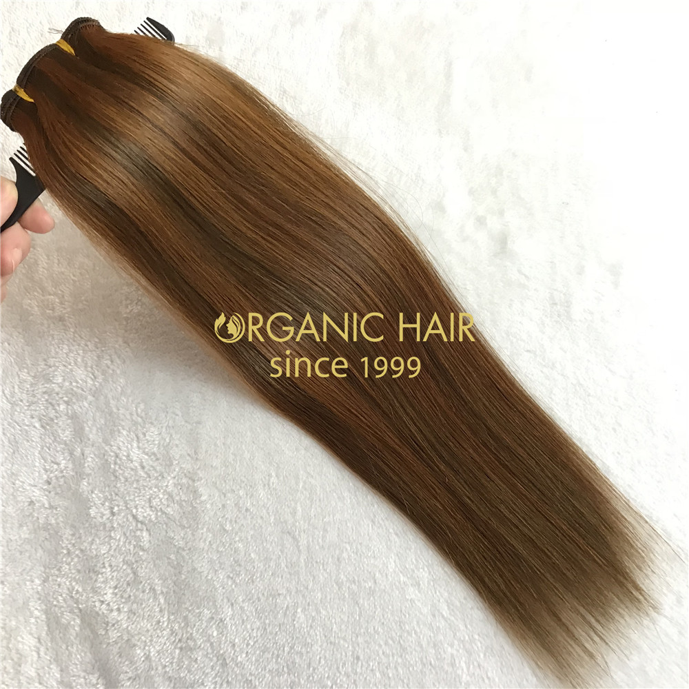 Customized color human cuticle hand tied wefts and good reviews X247